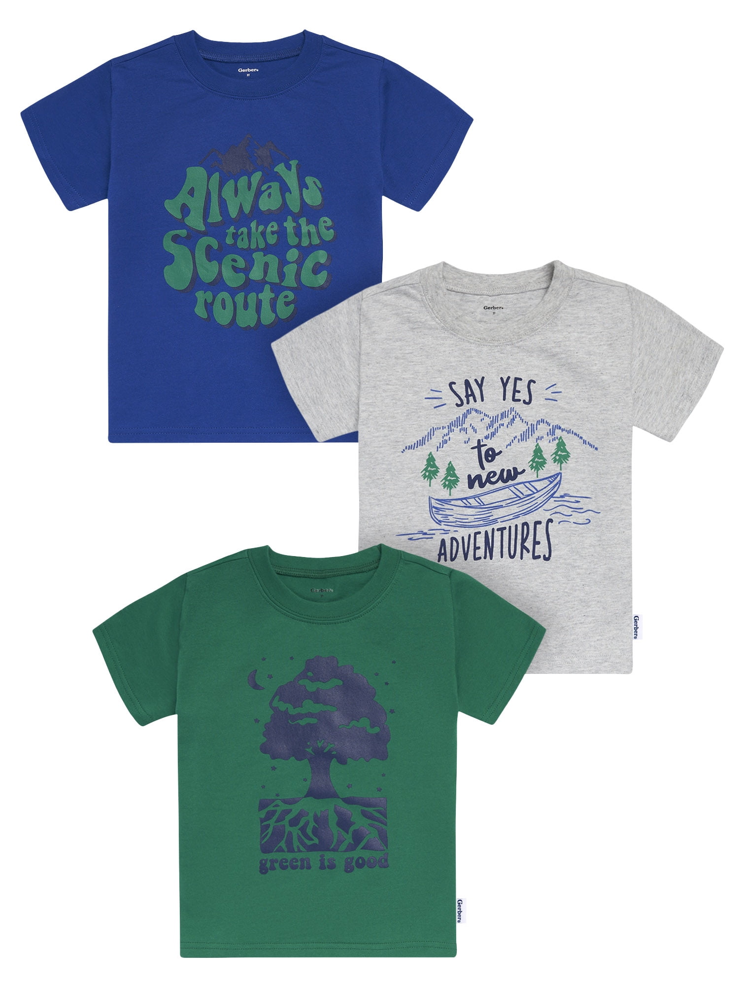 Gerber Toddler Boy Graphic T-Shirts, 3-Pack, Sizes 2T-5T