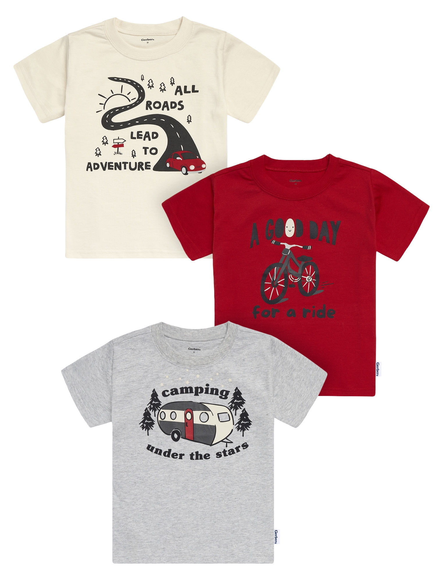 Toddler Boy Graphic T-Shirts, 3-Pack, Sizes 2T-5T