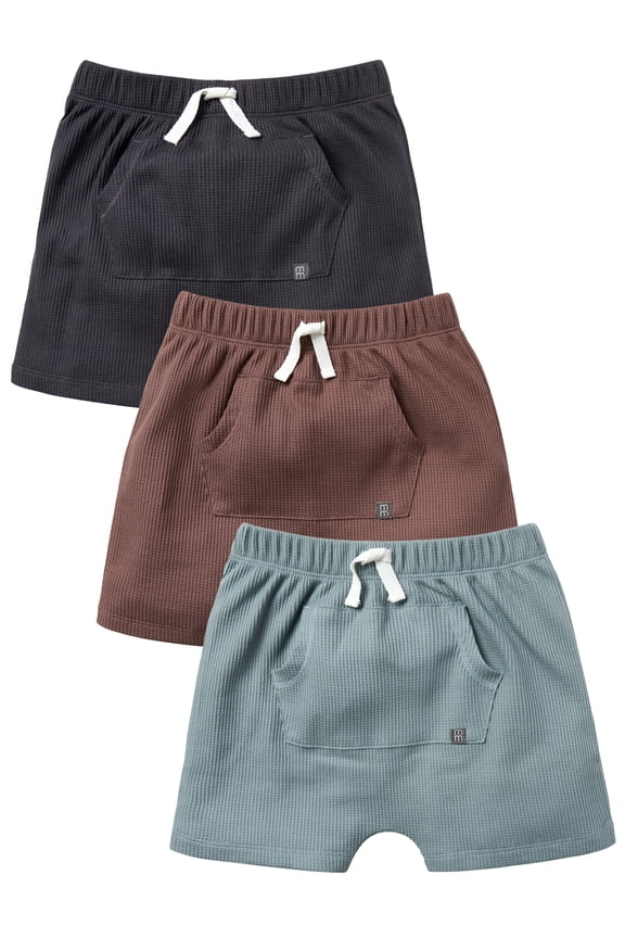 by Gerber Toddler Boy Harem Shorts with Kanga Pocket, 3-Pack, Sizes 12 Months - 5T