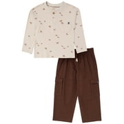 Modern Moments by Gerber Toddler Boy Henley Tee and Cargo Pant Set, Sizes 12M-5T