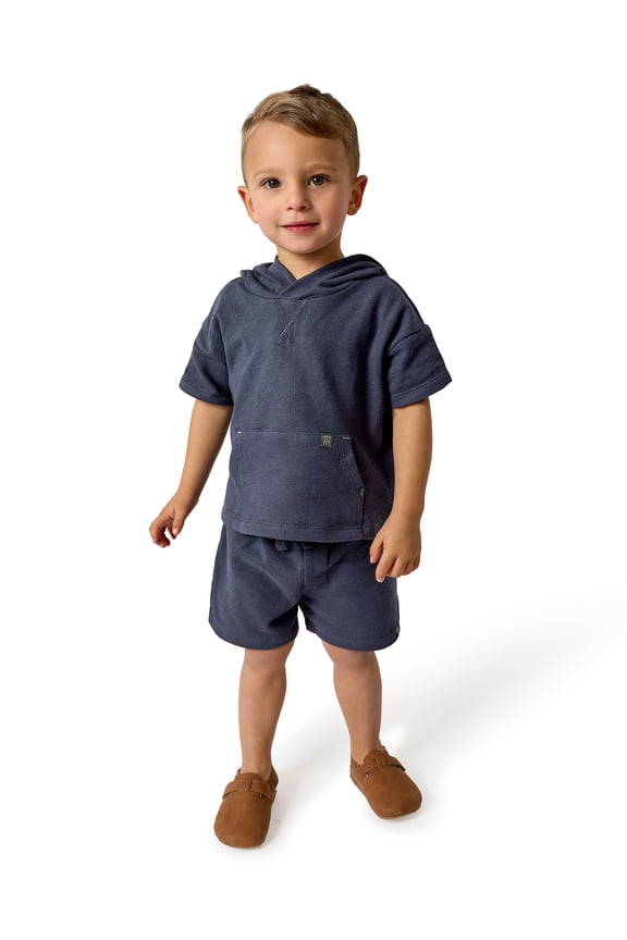 by Gerber Toddler Boy Hooded Top and Short Outfit Set, 2-Piece, Sizes 12 Months - 5T