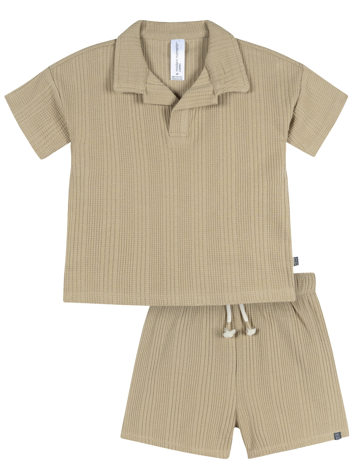 Modern Moments by Gerber Baby and Toddler Boy Johnny Collar Top and Pant Set, 2-Piece, Sizes 0/3 Months - 5T