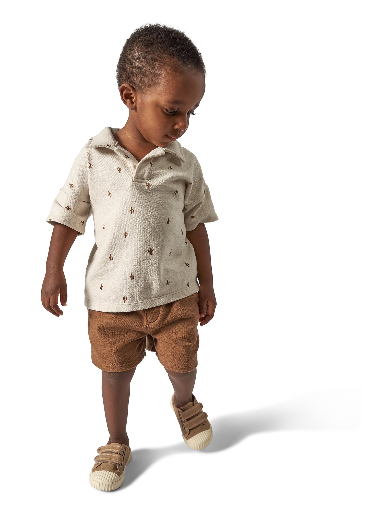 Modern Moments by Gerber Toddler Boy Jonny Collar Shirt and Short Outfit Set, 2-Piece, 12 Months - 5T