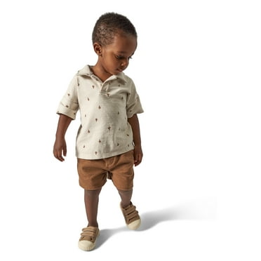 Modern Moments by Gerber Toddler Boy Jonny Collar Shirt and Short Outfit Set, 2-Piece, 12 Months - 5T