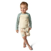 Modern Moments by Gerber Toddler Boy Long Sleeve Rashguard and Short Set, 2-Piece, Sizes 0/3M - 5T