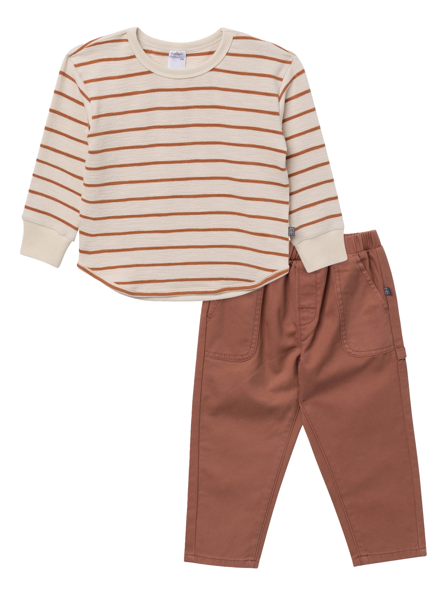 Modern Moments by Gerber Toddler Boy Long Sleeve Top and Pant Set, Sizes 12M-5T