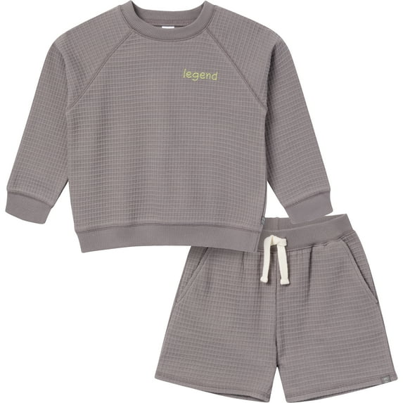 Modern Moments by Gerber Toddler Boy Long Sleeve Top and Short Set, 2-Piece, Sizes 12 Months - 5T