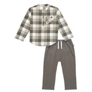 Modern Moments by Gerber Toddler Boy Mandarian Shirt and Pant Set, 2-Piece, Sizes 12M-5T