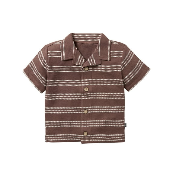 Modern Moments by Gerber Toddler Boy Organic Button Up Collar Shirt, Sizes 12M-5T