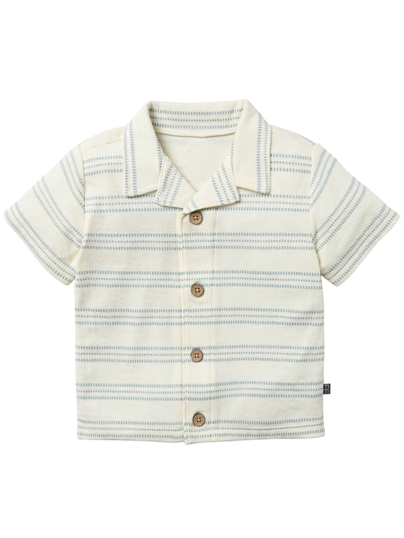 by Gerber Toddler Boy Organic Button Up Collar Shirt, Sizes 12M-5T