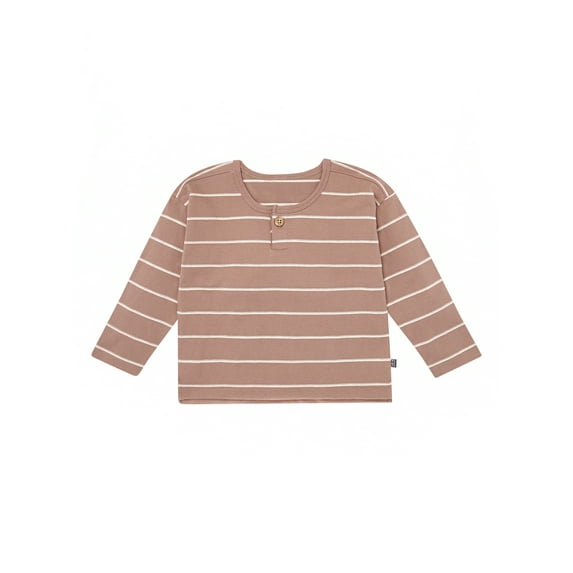 Modern Moments by Gerber Toddler Boy Organic Drop Shoulder Henley Tee, Sizes 12 Months - 5T