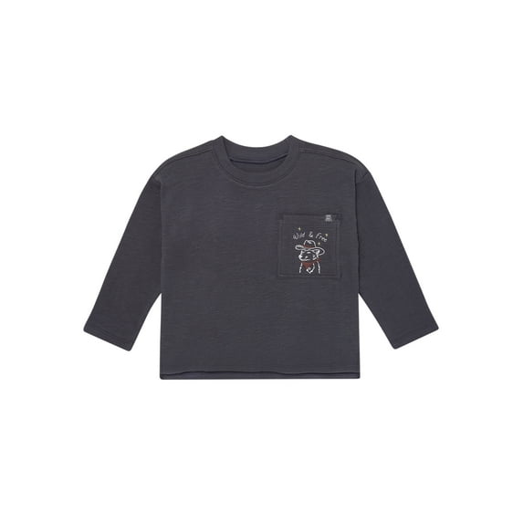 Modern Moments by Gerber Toddler Boy Organic Drop Shoulder Tee With Oversized Pocket, Sizes 12 Months - 5T