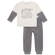 Modern Moments by Gerber Toddler Boy Organic Graphic Tee and Pant Outfit Set, Sizes 12 Months - 5T