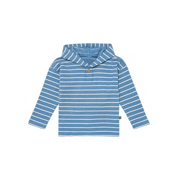 by Gerber Toddler Boy Organic Long Sleeve Hooded Henley Tee, Sizes 12 Months - 5T