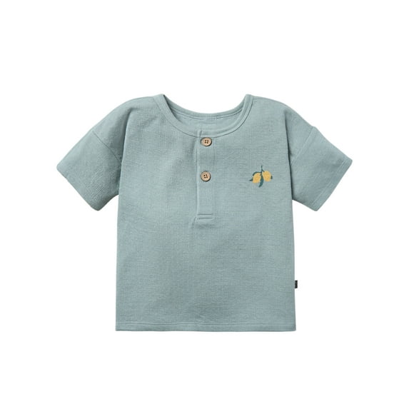 Modern Moments by Gerber Toddler Boy Organic Short Sleeve Henley T-Shirt, Sizes 12M-5T