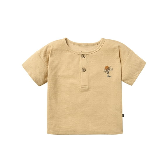 Modern Moments by Gerber Toddler Boy Organic Short Sleeve Henley T-Shirt, Sizes 12M-5T