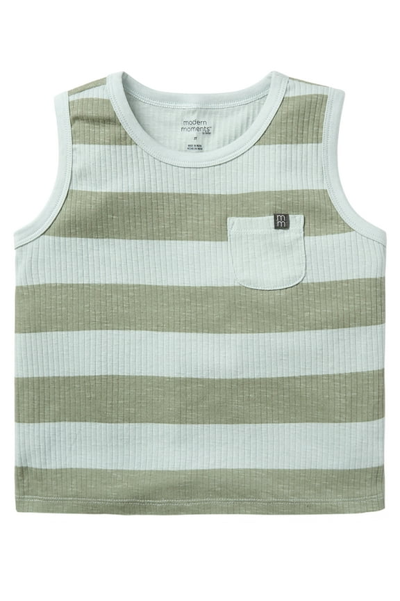 by Gerber Toddler Boy Organic Tank Top With Pockets, Sizes 12M-5T