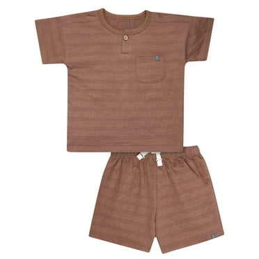 Modern Moments by Gerber Toddler Boy Oversized Textured Shirt and Short Outfit Set, 2-Piece, 12 Months - 5T