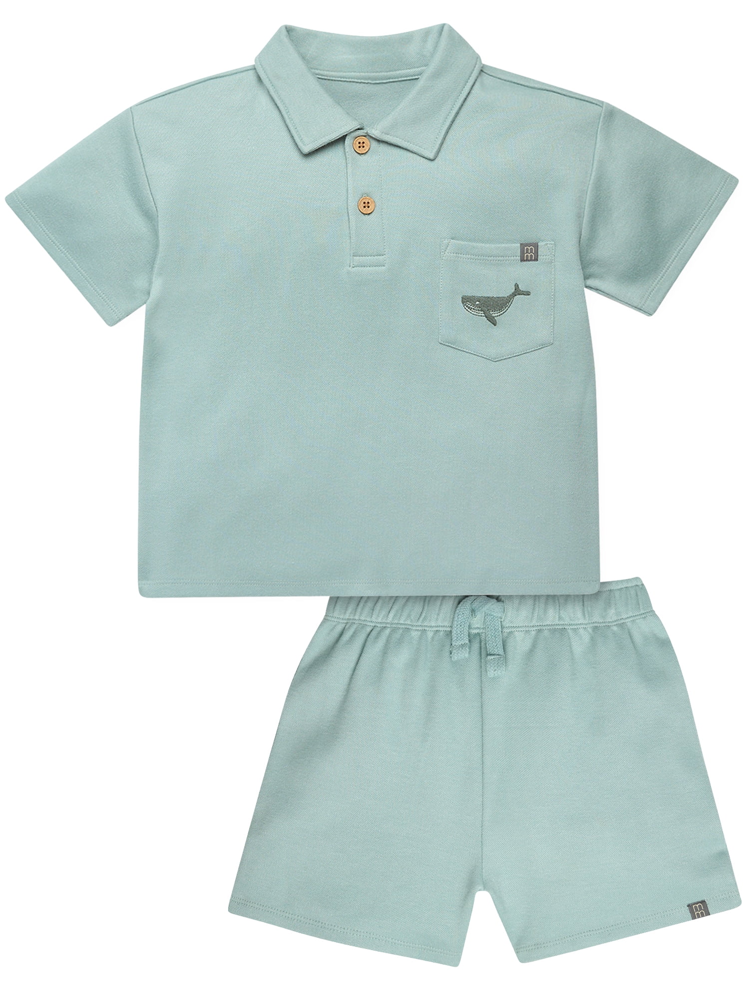 Modern Moments by Gerber Toddler Boy Polo Shirt and Short Outfitt Set, 2-Piece, 12M- 5T