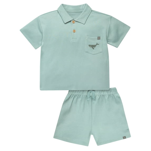Modern Moments by Gerber Toddler Boy Polo Shirt and Short Outfitt Set, 2-Piece, 12M- 5T