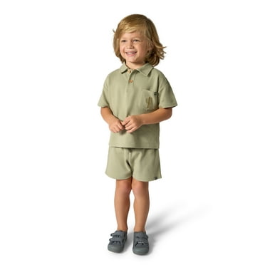 Modern Moments by Gerber Toddler Boy Polo Shirt and Short Outfitt Set, 2-Piece, 12M- 5T