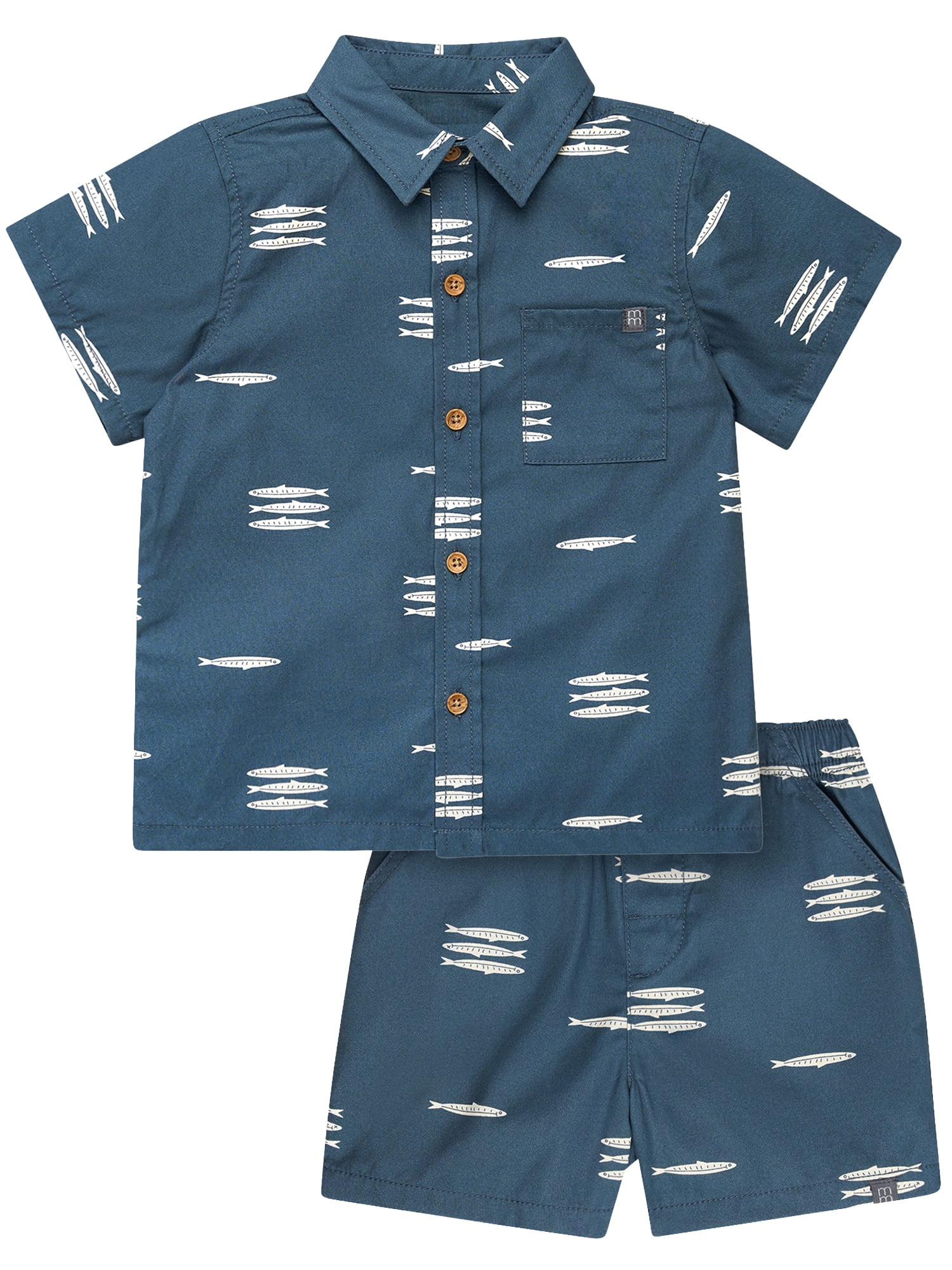 Modern Moments by Gerber Toddler Boy Resort Shirt and Short Outfit Set, 2-Piece, 12 Months - 5T