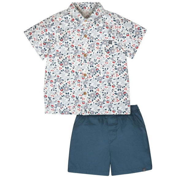 Modern Moments by Gerber Toddler Boy Resort Shirt and Short Outfit Set, 2-Piece, 12 Months - 5T