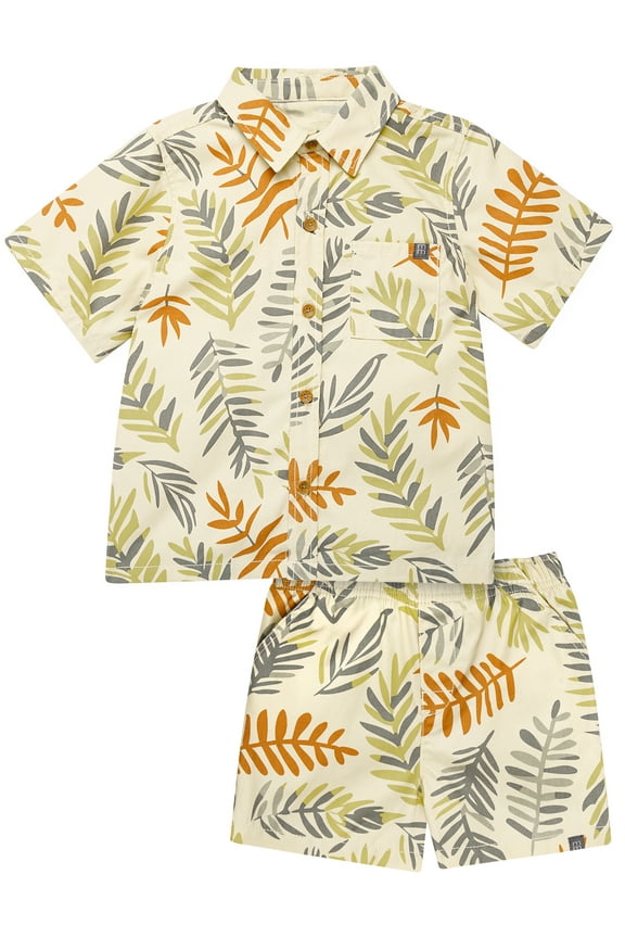 by Gerber Toddler Boy Resort Shirt and Short Outfit Set, 2-Piece, 12 Months - 5T