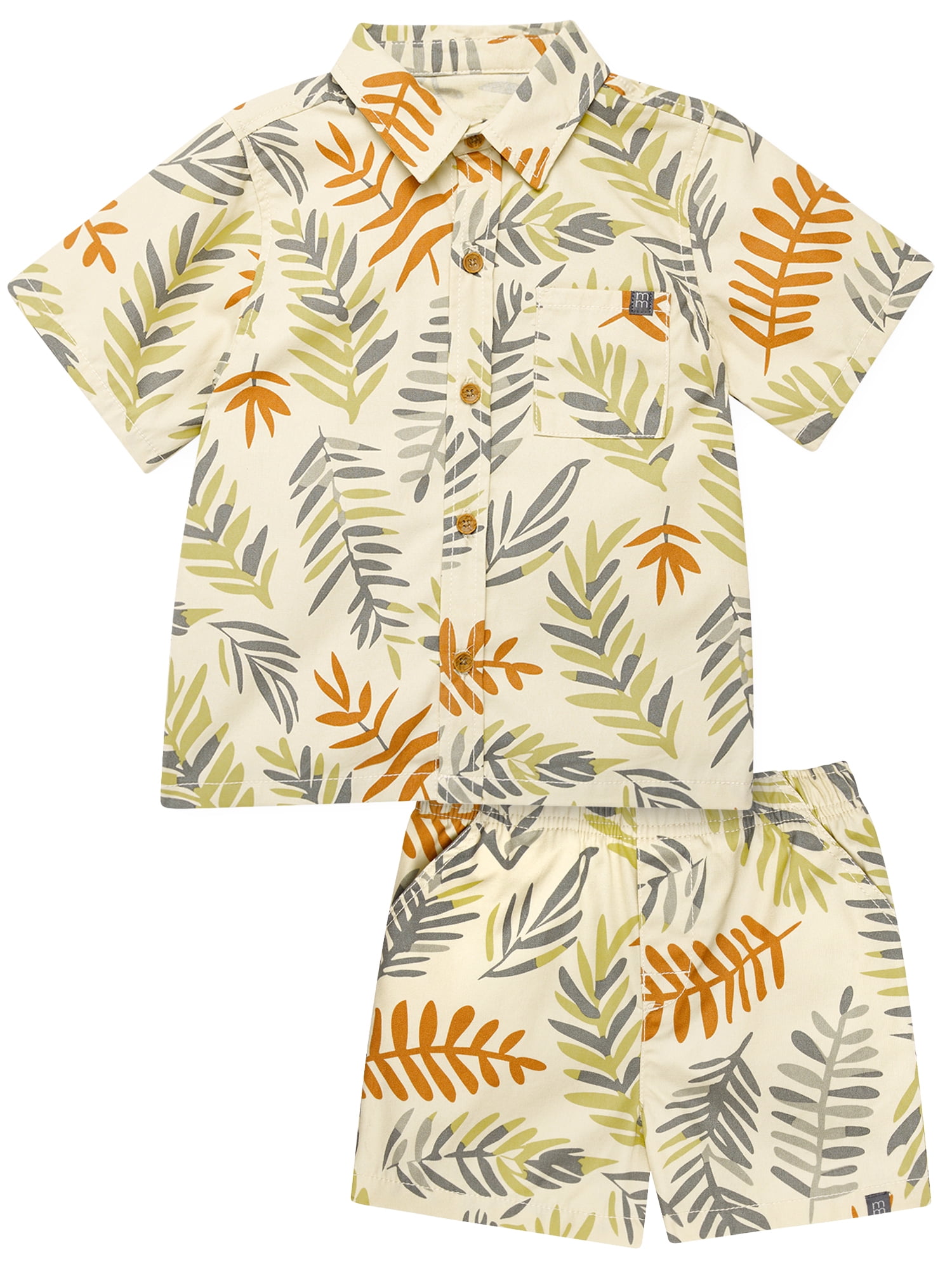 Boys Textured Seersucker Resort Shirt & Short Co-Ord Set Warm Ivory