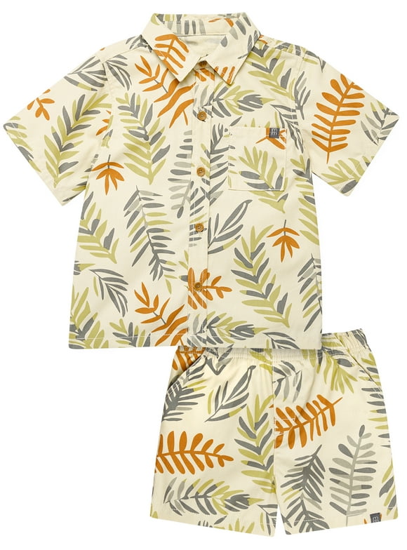 by Gerber Toddler Boy Resort Shirt and Short Outfit Set, 2-Piece, 12 Months - 5T