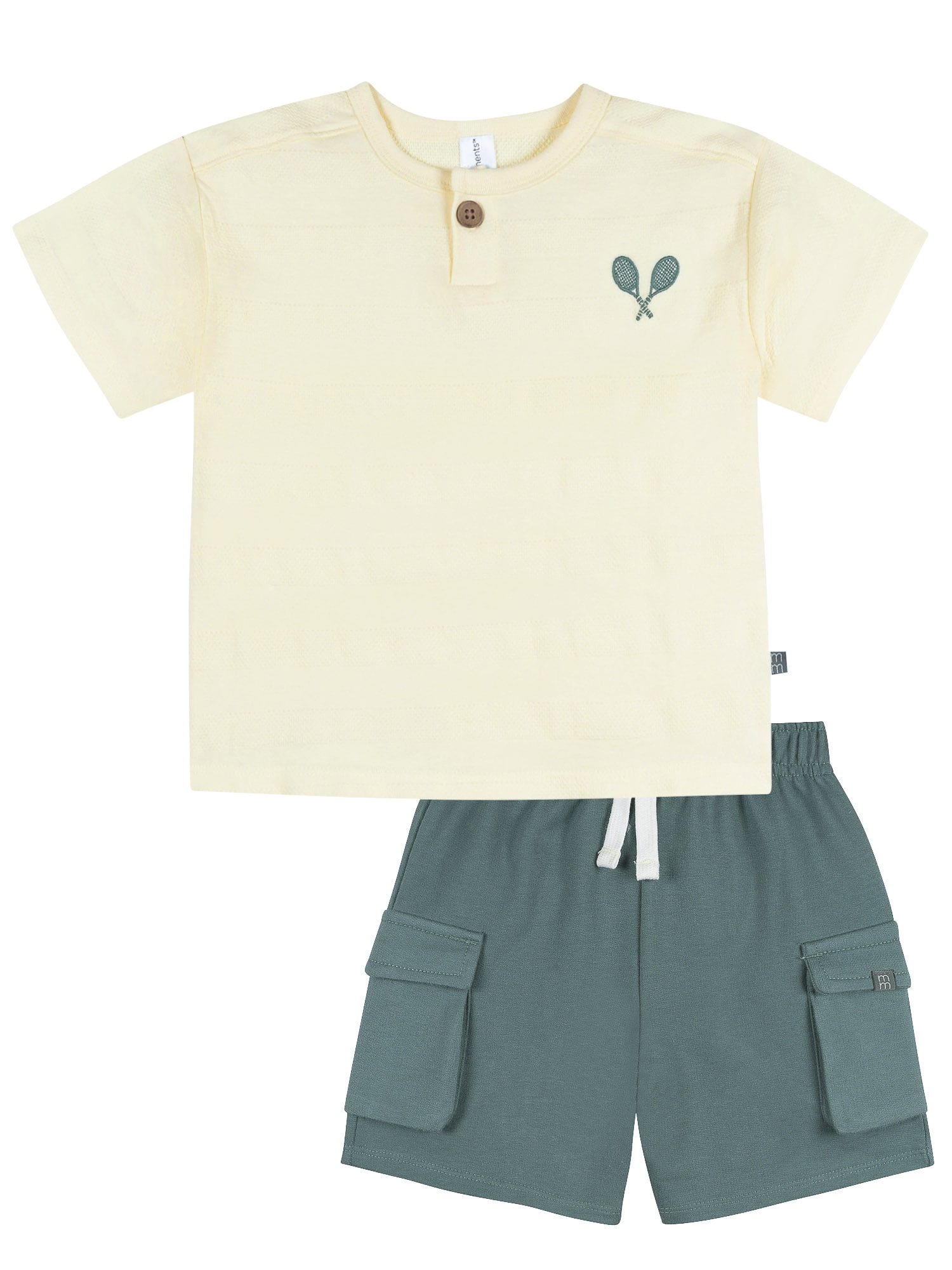Modern Moments by Gerber Baby and Toddler Boy Textured Shirt and Cargo Short Set, 2-Piece, Sizes 0/3 Months - 5T