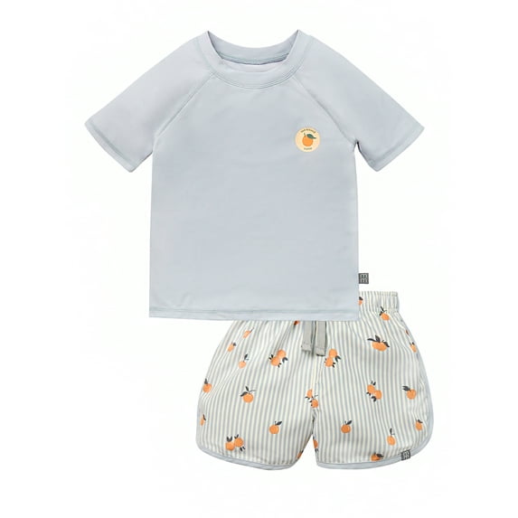 Modern Moments by Gerber Toddler Boy Short Sleeve Rash Guard and Trunk Set, 2-Piece, Sizes 12M - 5T