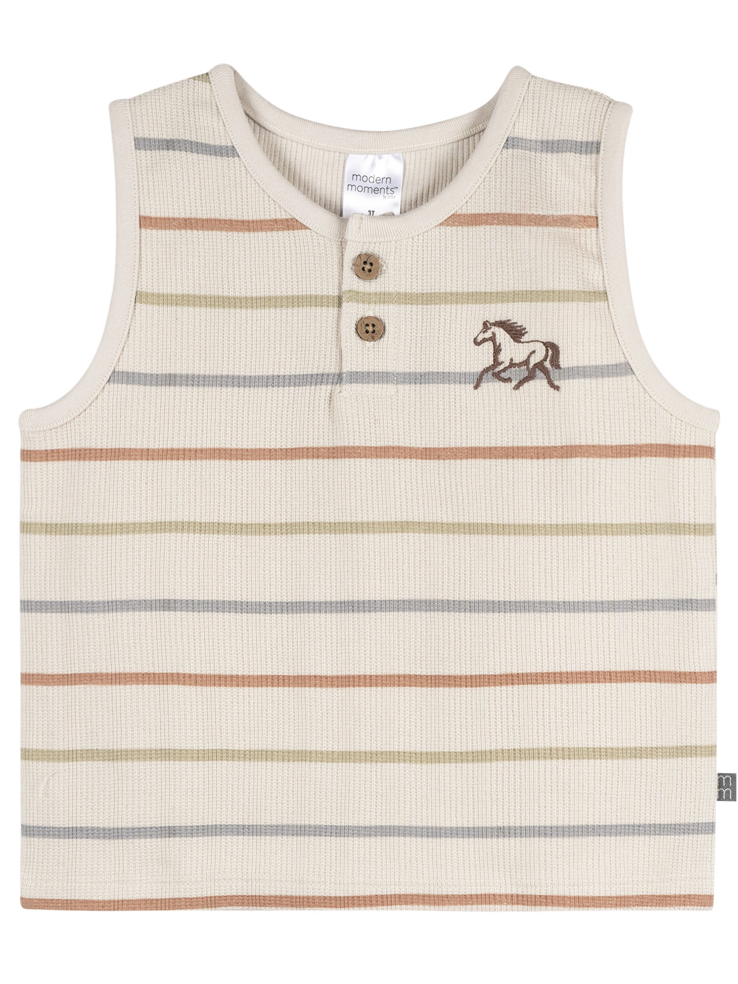 Modern Moments by Gerber Baby and Toddler Boy Organic Sleeveless Henley Top, Sizes 0/3 Months - 5T