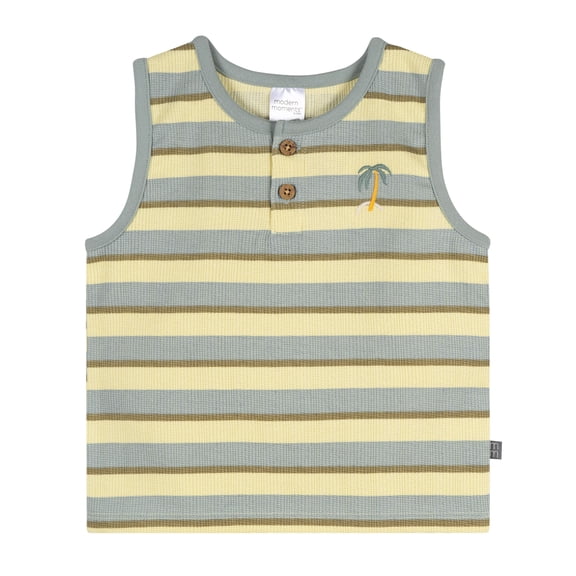 Modern Moments by Gerber Baby and Toddler Boy Sleeveless Henley Top, Sizes 0/3 Months - 5T