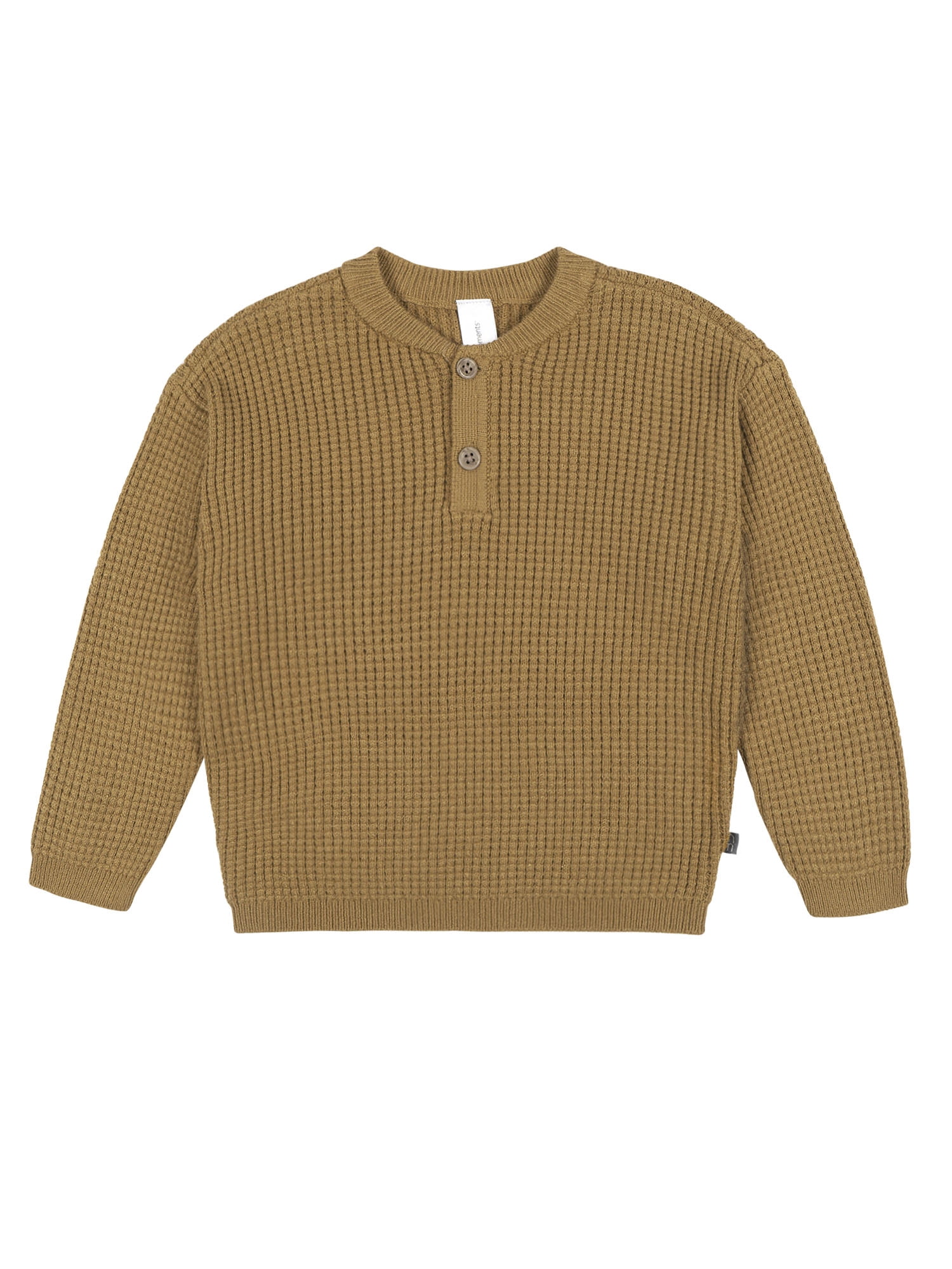 Modern Moments by Gerber Toddler Boy Waffle Henley Sweater Knit, 12 Months - 5T