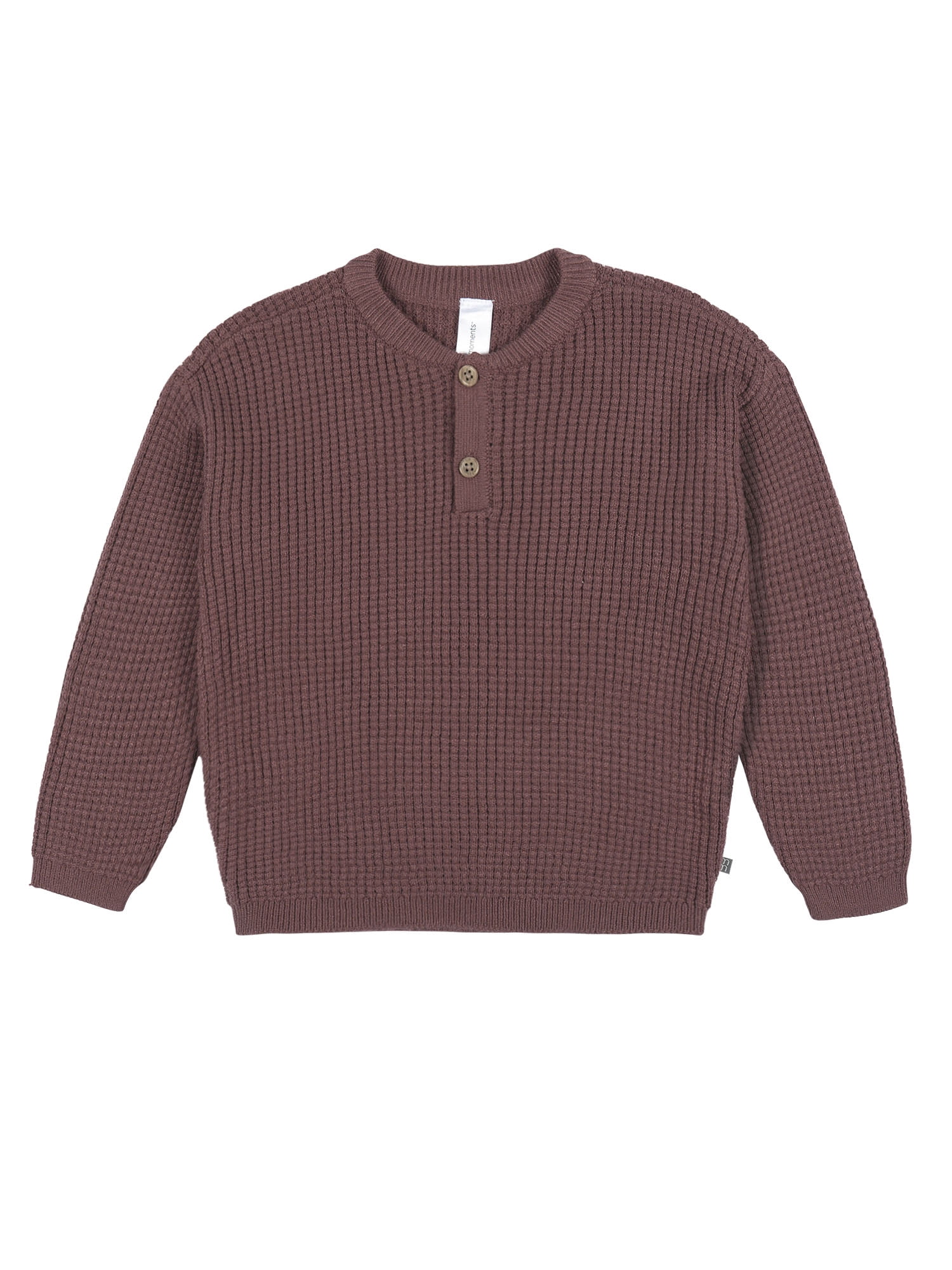 Modern Moments by Gerber Toddler Boy Waffle Henley Sweater Knit, 12 Months - 5T