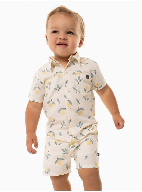 Modern Moments by Gerber Toddler Boy Woven Shirt and Short Set, Sizes 12M-5T