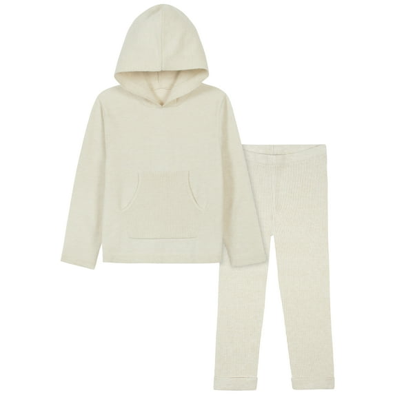 Modern Moments by Gerber Toddler Boys or Girls Unisex Sweater Knit Hoodie and Active Pant, 2pc Outfit Set (12M-5T)