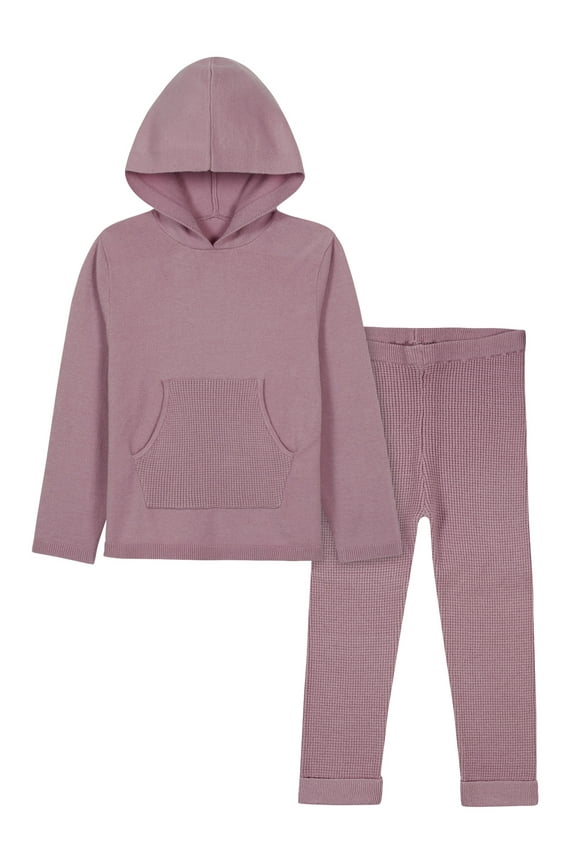 by Gerber Toddler Boys or Girls Unisex Sweater Knit Hoodie and Active Pant, 2pc Outfit Set (12M-5T)