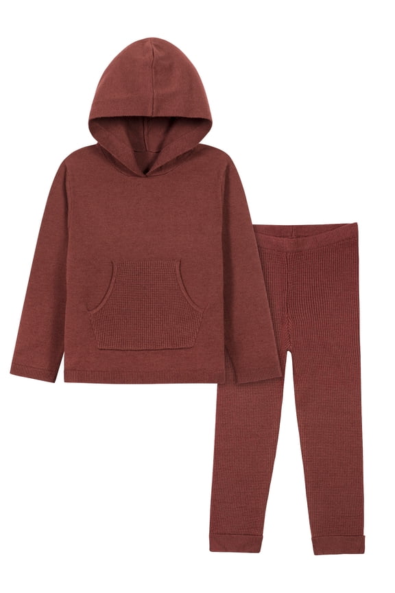 by Gerber Toddler Boys or Girls Unisex Sweater Knit Hoodie and Active Pant, 2pc Outfit Set (12M-5T)