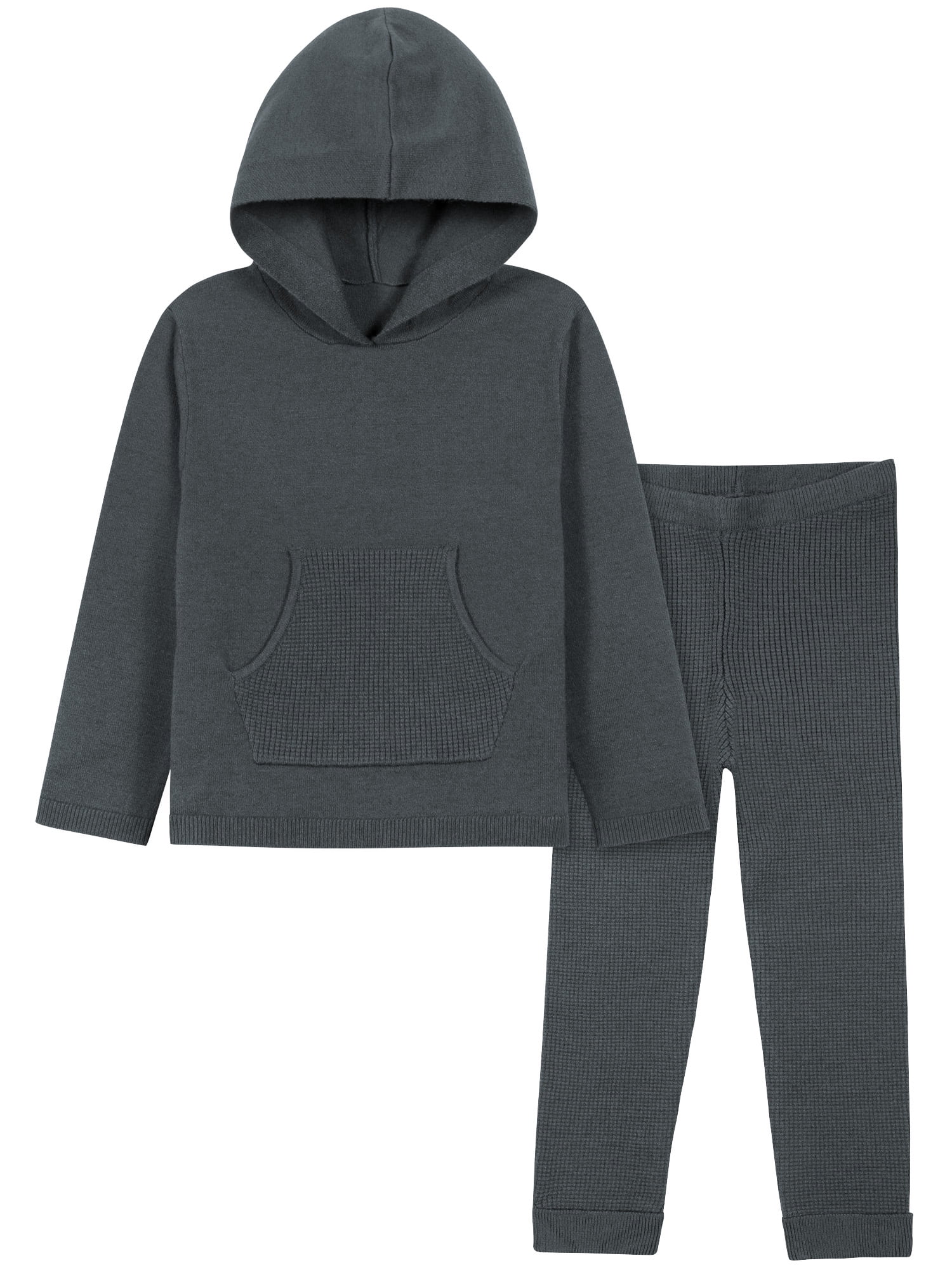 Modern Moments by Gerber Toddler Boys or Girls Unisex Sweater Knit Hoodie and Active Pant, 2pc Outfit Set (12M-5T)