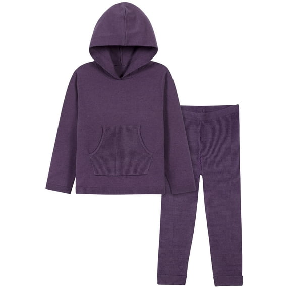 Modern Moments by Gerber Toddler Boys or Girls Unisex Sweater Knit Hoodie and Active Pant, 2pc Outfit Set (12M-5T)