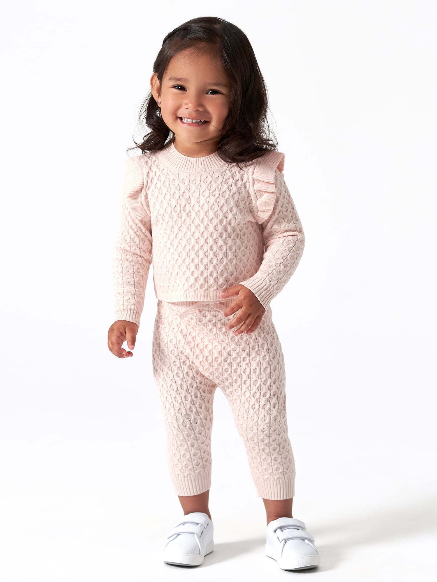 Modern Moments by Gerber Toddler Girl Cable Knit Ruffle Sweater & Pant ...