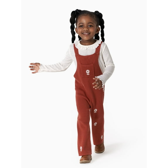 Modern Moments by Gerber Toddler Girl Casual Ruffle Top & Overall Set, 2-Piece, 12M -5T