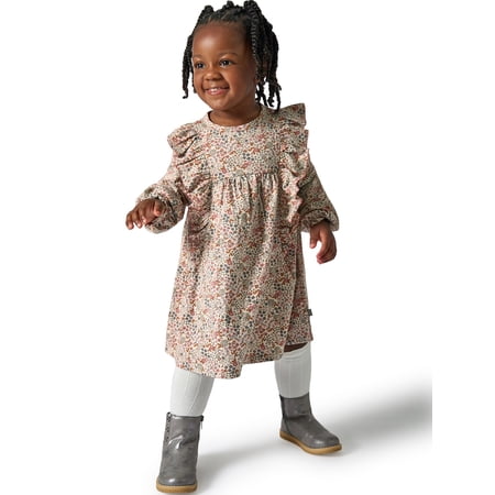 Modern Moments by Gerber Toddler Girl Dress with Ruffles, Sizes 12M-5T