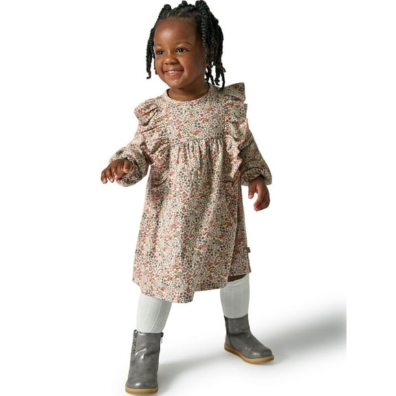 Modern Moments by Gerber Toddler Girl Dress with Ruffles, Sizes 12M-5T