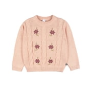 Modern Moments by Gerber Toddler Girl Embroidered Cabel Sweater, Sizes 12 Months - 5T
