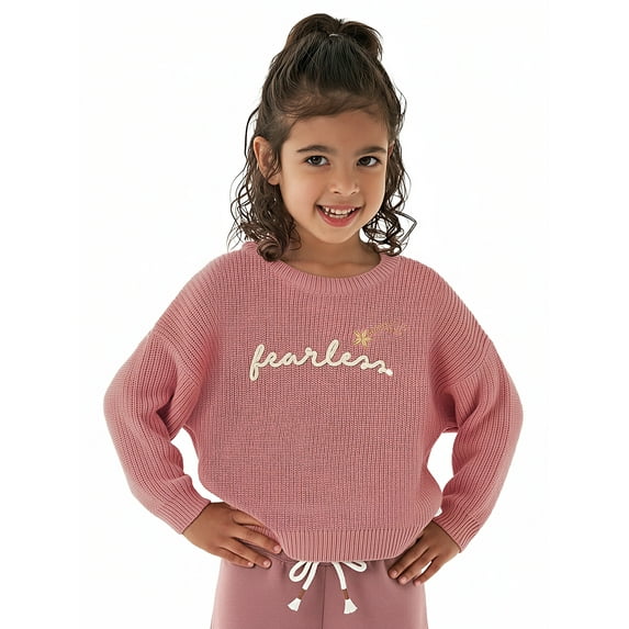 Modern Moments by Gerber Toddler Girl Embroidery Sweater, Sizes 12 Months -5T