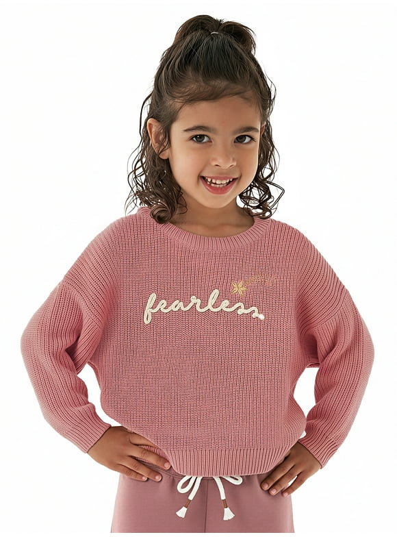 by Gerber Toddler Girl Embroidery Sweater, Sizes 12 Months -5T