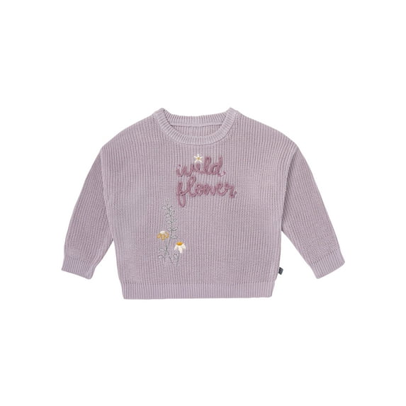 Modern Moments by Gerber Toddler Girl Embroidery Sweater, Sizes 12 Months -5T